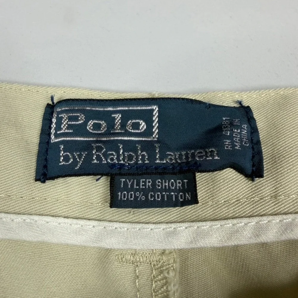 Polo Ralph Lauren Tyler Short Mens 35 Khaki Pleated Classic Cotton Chino Shorts